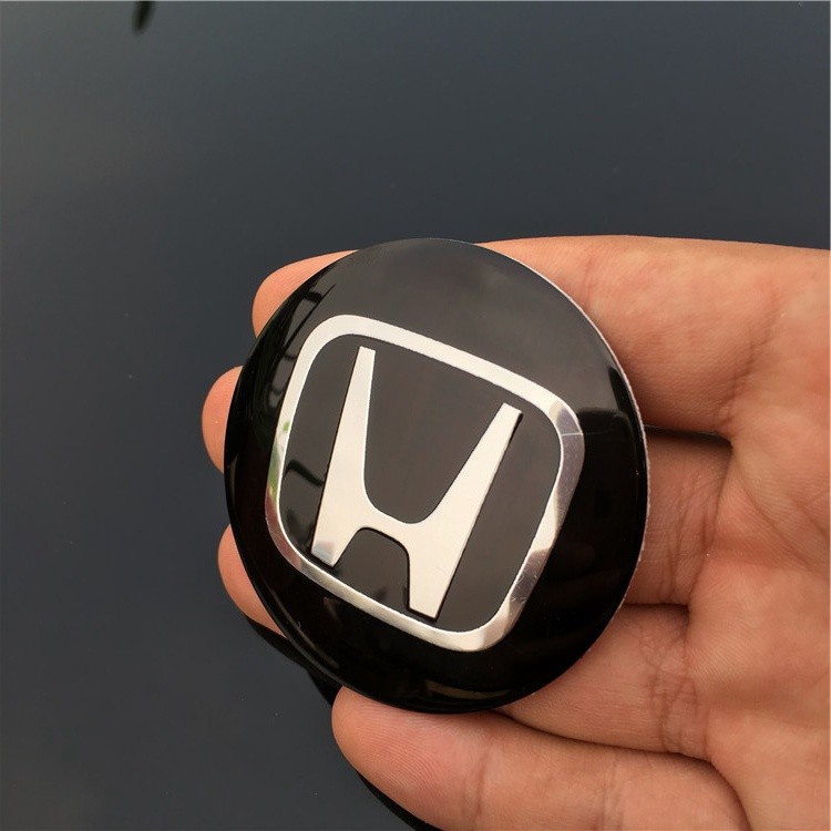 Set 4 Miếng Dán Logo Mugen 56.5mm Bằng Kim Loại Trang Trí Trục Bánh Xe Hơi Honda