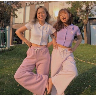 Áo crop cổ bẻ