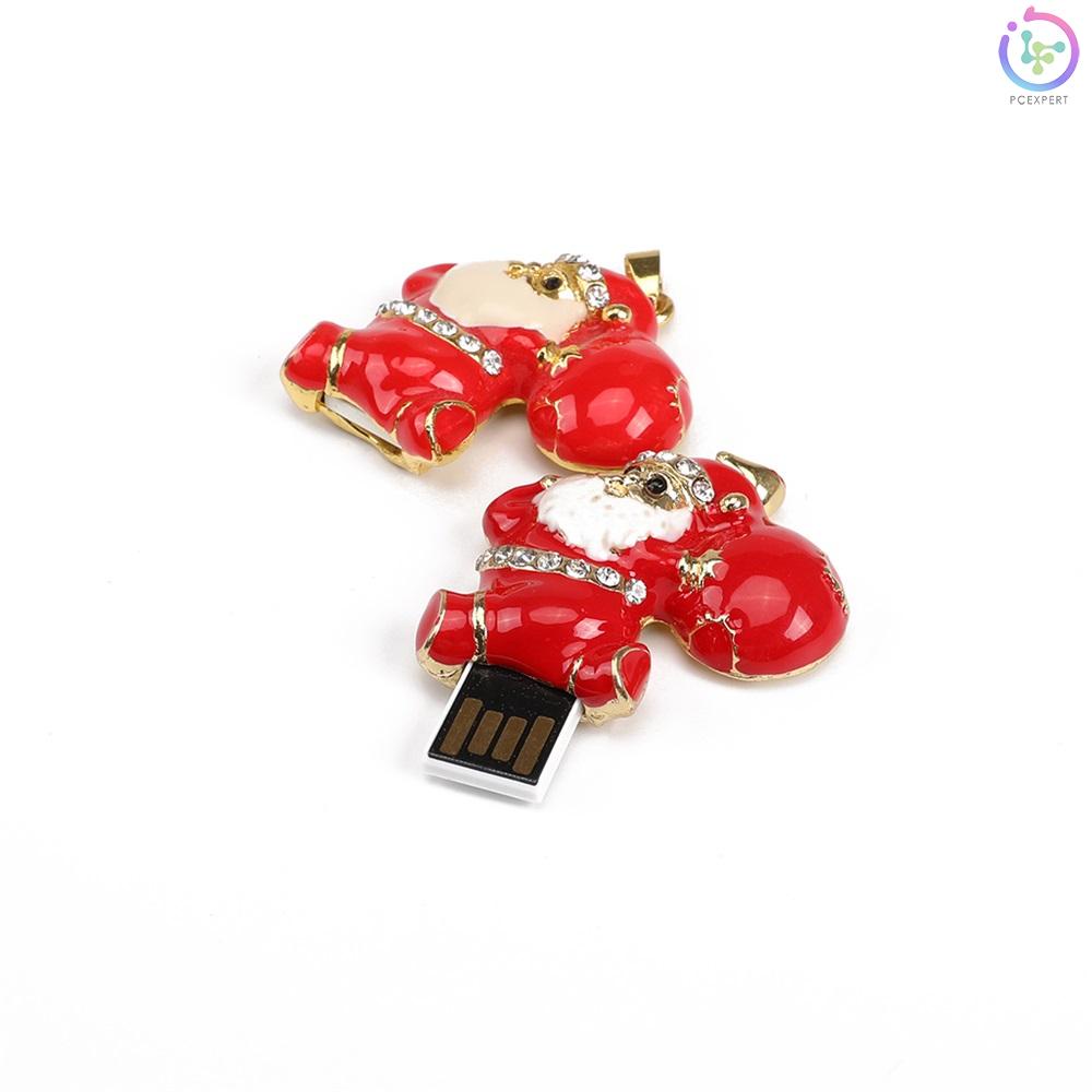 Creative Christmas U Disk Portable USB 2.0 High-speed Transmission U Disk Crystal Santa Claus 64GB