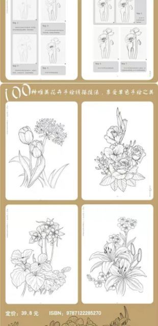 (ODER)Tập Artbook vẽ phác thảo 100 loài hoa