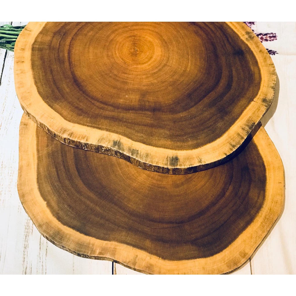 Khoanh gỗ tự nhiên gỗ me tây nguyên khối decor