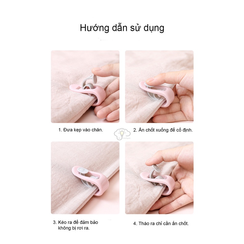 HMD0092 Kẹp chăn chống dồn, Kẹp giữ rèm cửa, Ghim cố định ga giường chống xê dịch trôi trượt