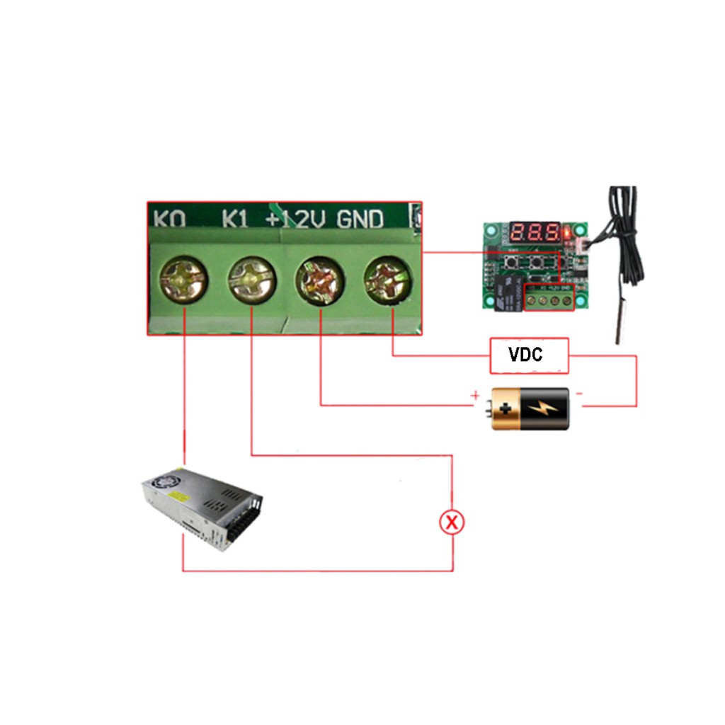 Mạch Điện Tử Kỹ Thuật Số Sử Dụng Cảm Biến Kiểm Soát Nhiệt Độ Điều Khiển Relay XH-W1209