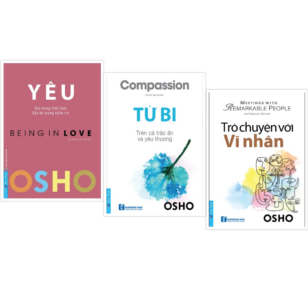 Sách - Combo OSHO Yêu + OSHO Từ bi + OSHO Trò chuyện với vĩ nhân - FirstNews