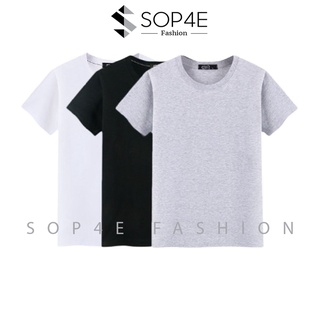 SOP4E Áo thun nam nữ cổ tròn trơn unisex SOP4E ATCT128