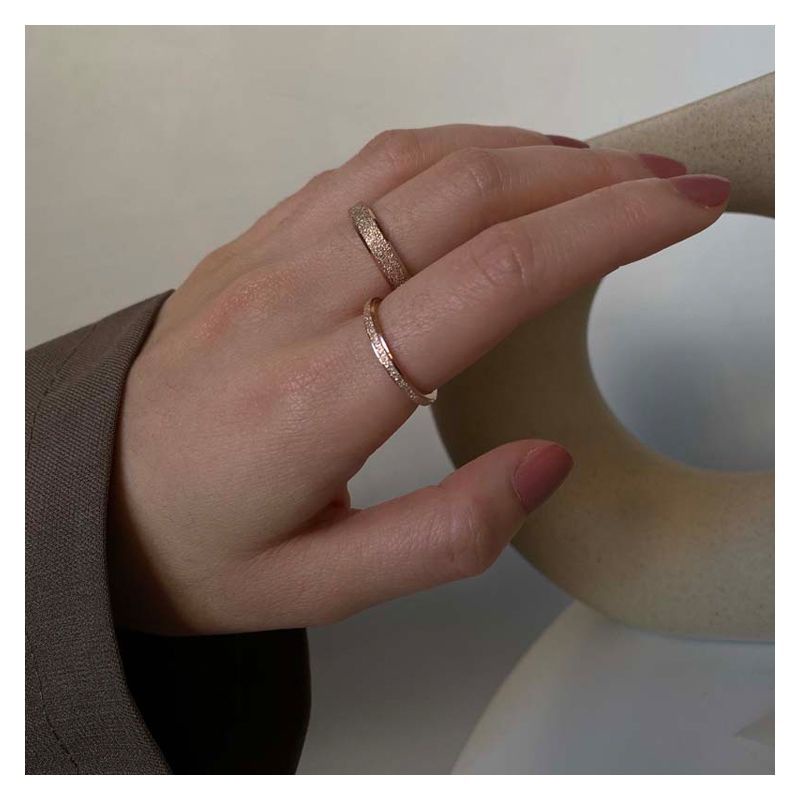 Nhẫn Mạ Vàng Hồng 18K Kiểu Dáng Đơn Giản Thời Trang Cho Nam Nữ