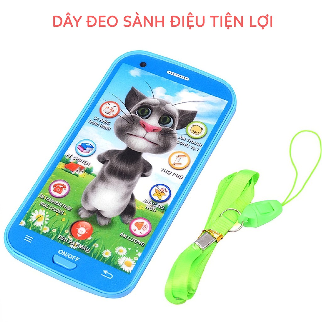 Đồ chơi điện thoại thông minh mèo tom phát nhạc chiếu sáng, biết nói, kể chuyện, đồ chơi giáo dục phát triển kỹ năng