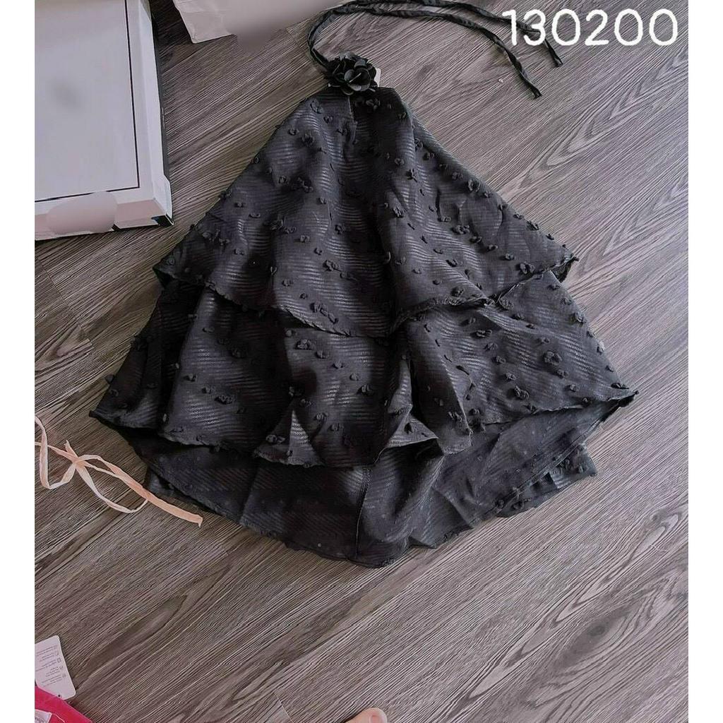 Set yếm cho nữ mặc đi chơi, áo  bông nơ hoa, dây yếm cột mặc kèm quần short siêu đẹp