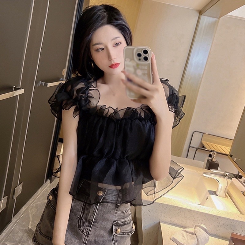 Áo bệt vai voan tơ dễ thương
