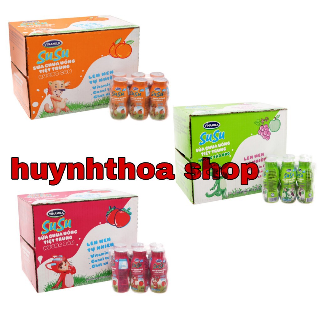 hsd 12.2021 _ Thùng 48 Chai ( 8 lốc) Sữa Chua Uống SuSu 80ml