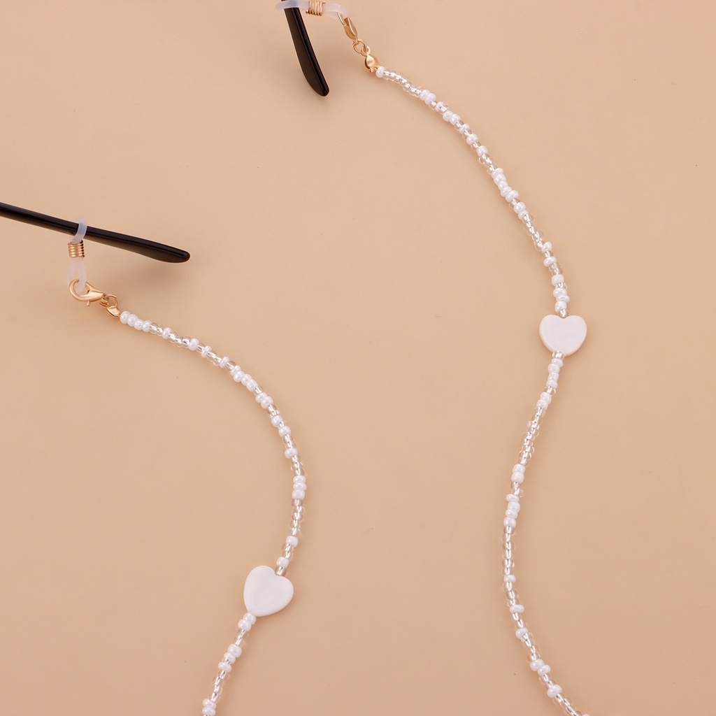 Dây Đeo Mắt Kính Xỏ Hạt Màu Trắng Thời Trang Cho Nữ