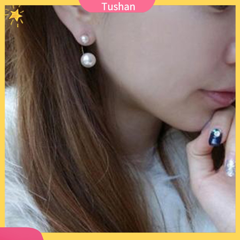 Đôi hoa tai nhỏ gọn đính ngọc trai nhân tạo xinh xắn