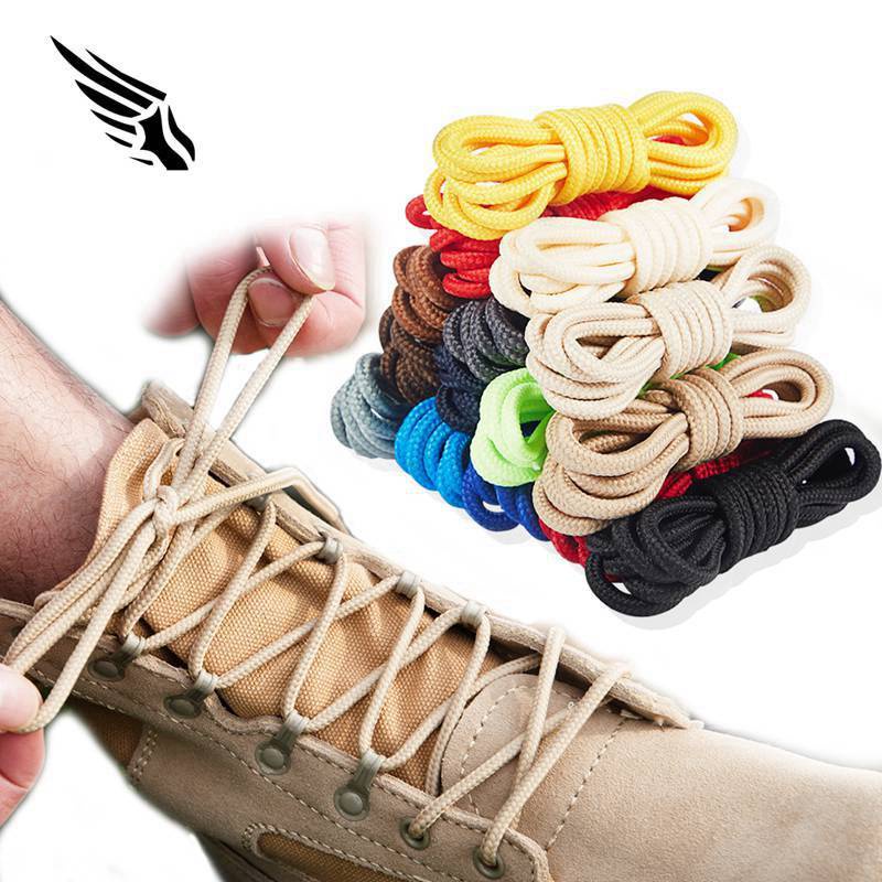 Dây Buộc Giày Tròn Dày Dặn Màu Đen Trắng Nâu Cho Giày Boot Giày Da Giày Leo Núi Nam Nữ
