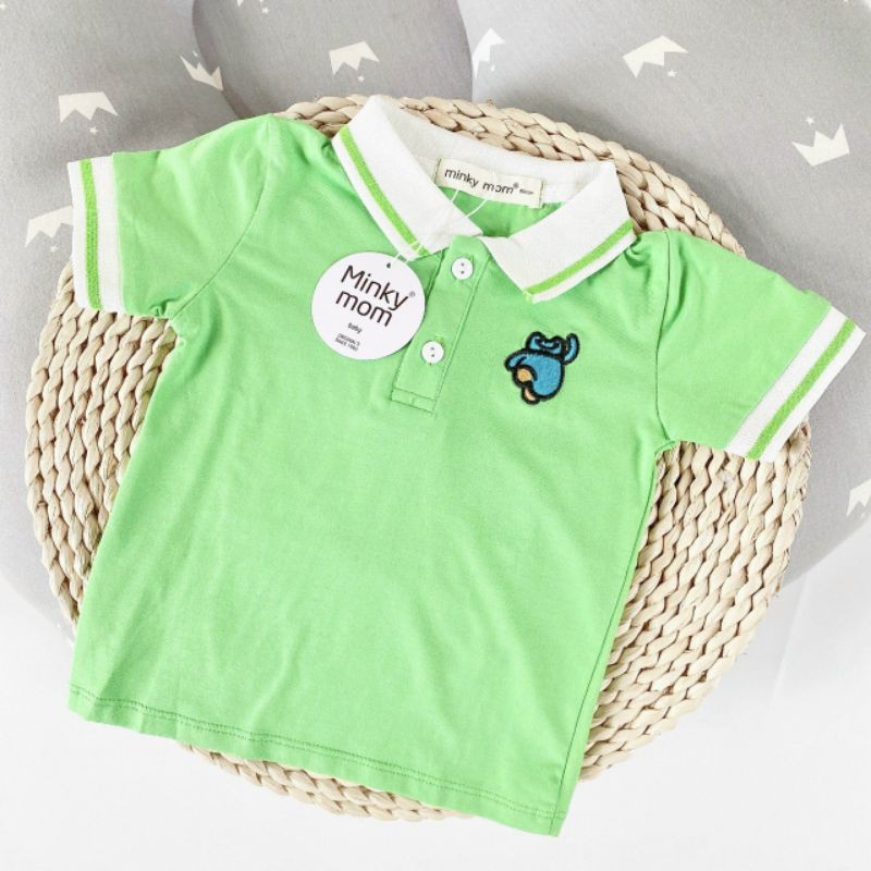 ( BEYE 049) ÁO POLO CỘC TAY THUN MỊN XUÂT HAN CHO BÉ 6-19kg