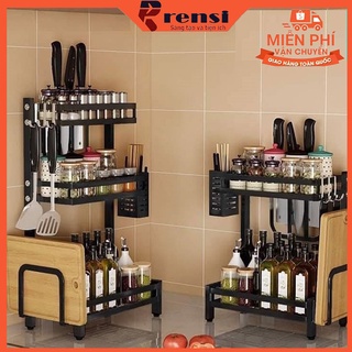 Kệ Đựng Gia Vị Cao Cấp 2, 3 tầng INOX sơn tĩnh điện chống rỉ cao cấp Rensi