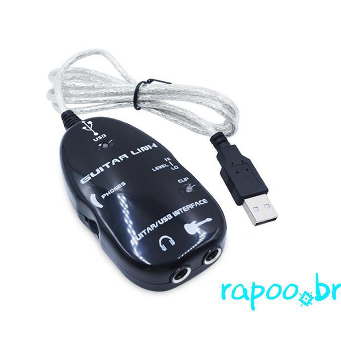 new pattern AY07 USB Guitar Interface Link Cable Adapter Audio Connector For PC Mac Computer Recording