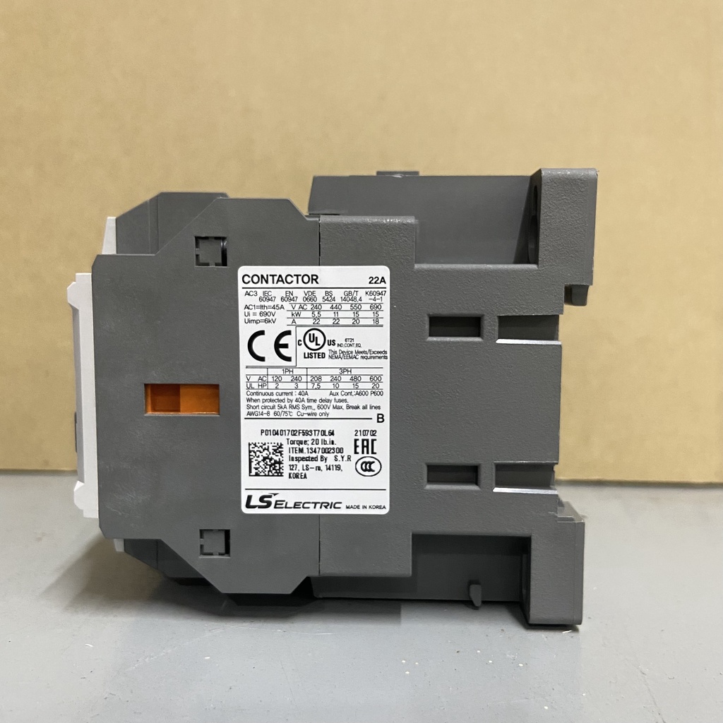 Khởi động từ Contactor LS chính hãng MC-22b 3P 220A Coil 220V