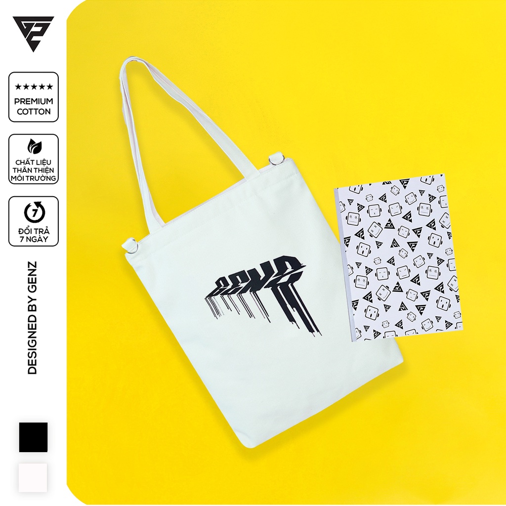 Túi tote GENZ vải canvas ulzzang unisex in logo ZB007