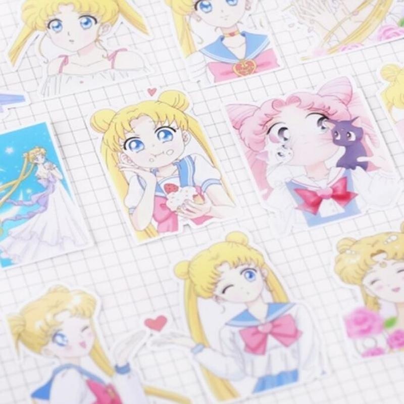 Set 33 miếng dán trang trí hình thủy thủ mặt trăng S2