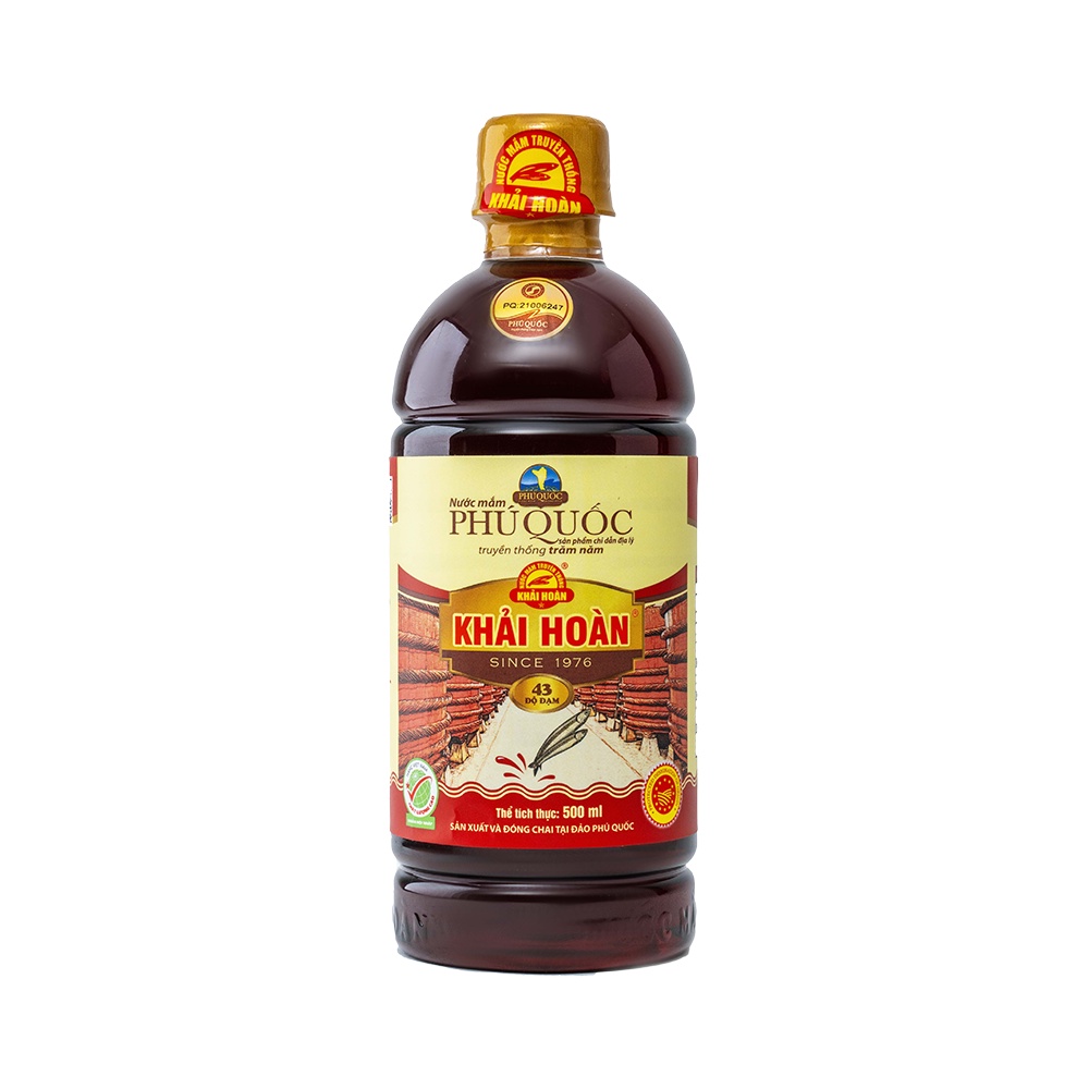 Nước Mắm Phú Quốc Khải Hoàn Chai Nhựa 500ml 43 hoặc 30 độ đạm