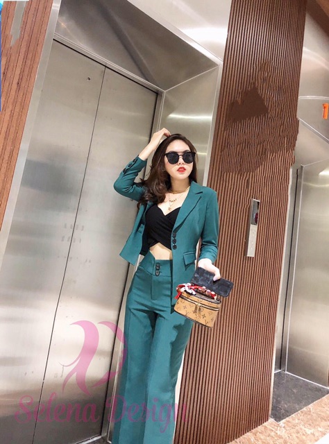 SET VEST XANH CAO CẤP🌸 DÁNG QUẦN ỐNG CÔN ĐỨNG ☘HÀNG THIẾT KẾ