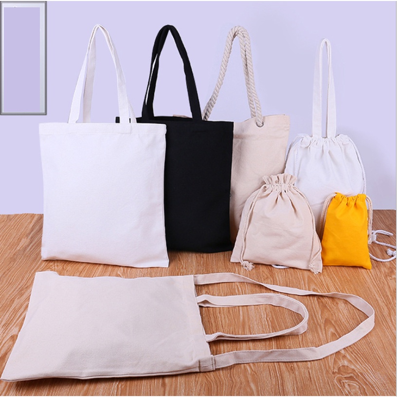 [Giá sỉ] Túi vải bố, Túi vải Canvas trơn Màu Trắng - Màu Đen Màu Be Size 36cm x 31cm