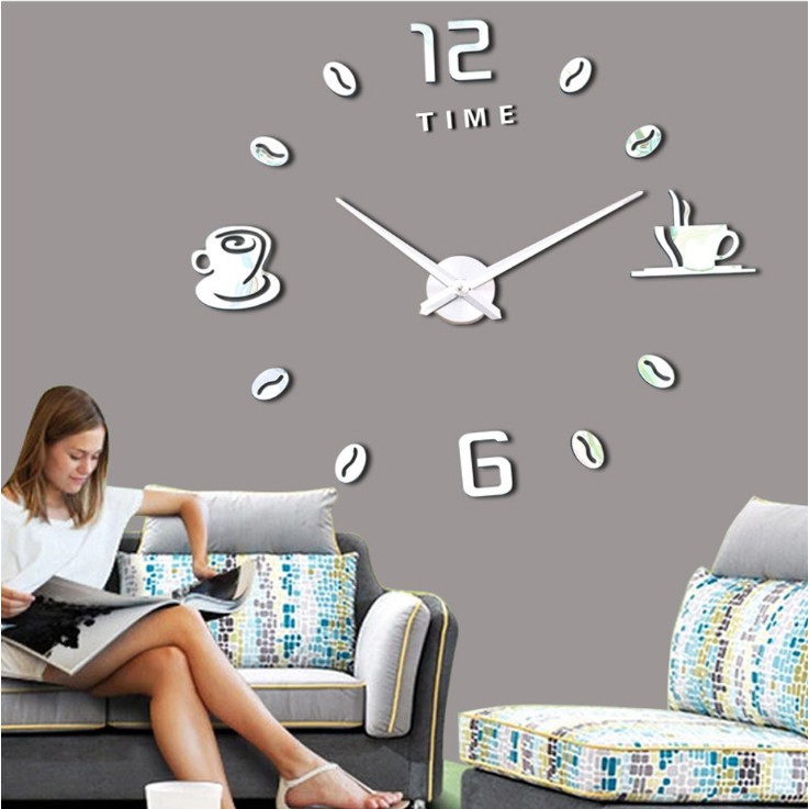Bộ đồng hồ số mica loại lớn mẫu tách cà phê (đường kính rộng 1.2m) MẪU E