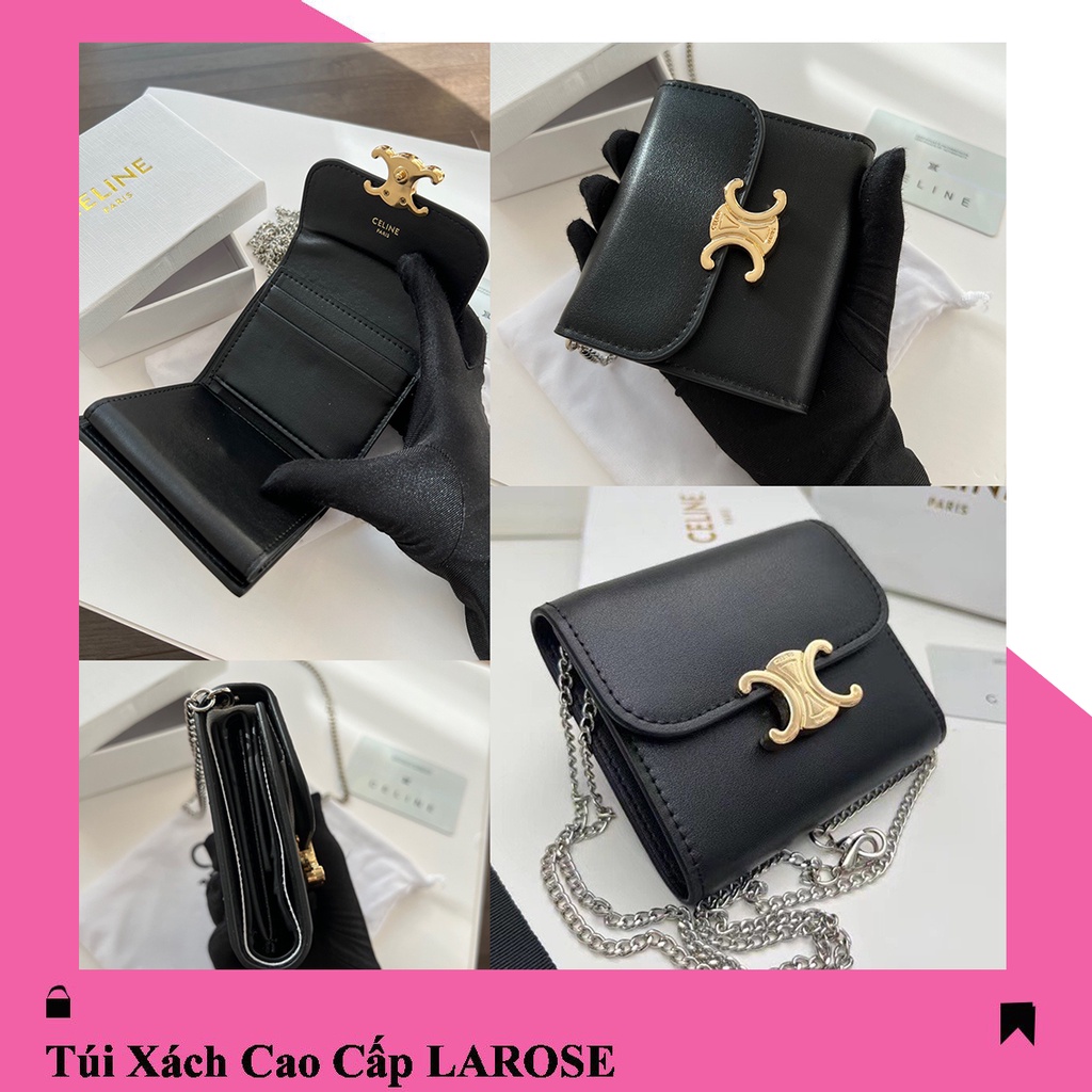 Ví Nữ Cao Cấp Mini Cầm Tay kèm Dây Xích đeo chéo Sang Chảnh V021 LAROSE