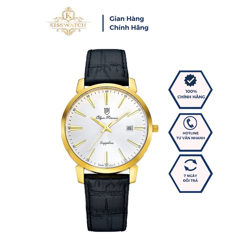 Đồng Hồ Nam/Nữ Chính Hãng Olym Pianus OP130- 06 dây da cao cấp