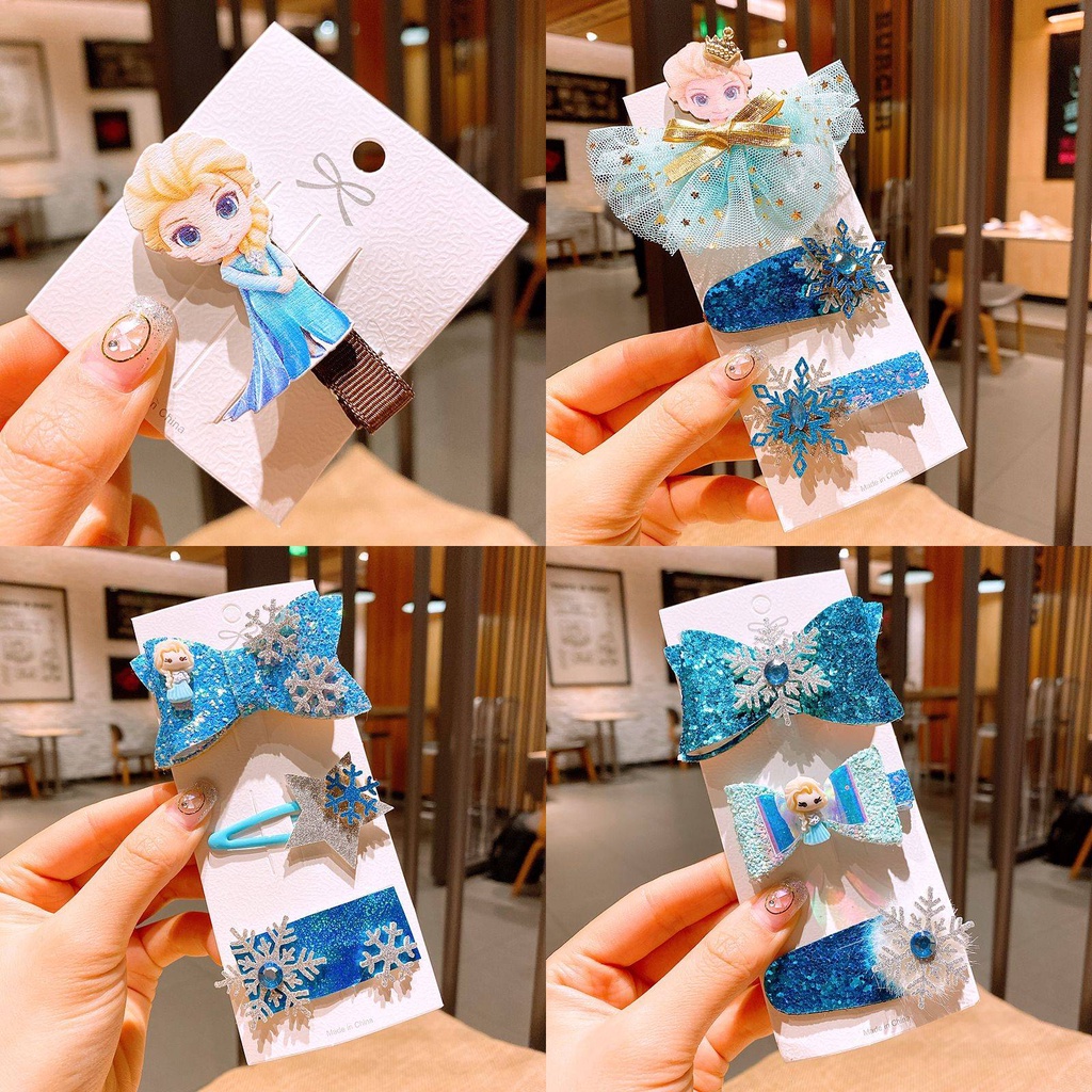 SUGE Kẹp Tóc Hình Nơ Công Chúa Elsa Aisha Dành Cho Bé Gái