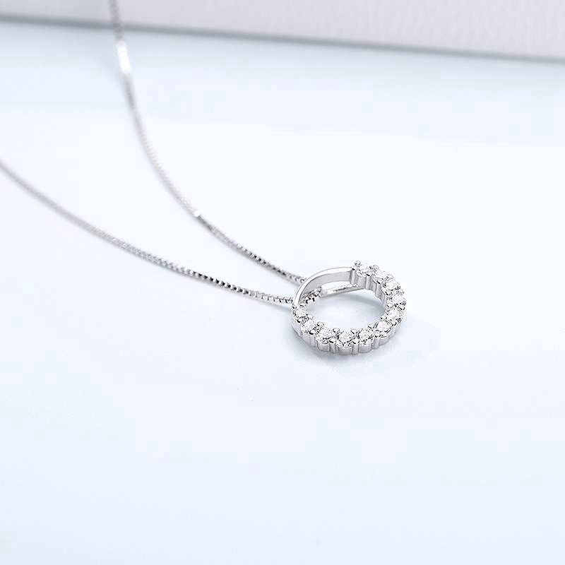 Vòng Cổ Nữ Kiểu Dáng Tinh Tế Đính Đá Mạ Bạc