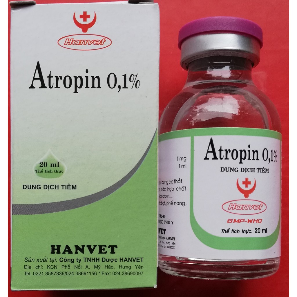 ATROPIN 0,1% 20ML - CHỐNG NÔN CHO CHÓ MÈO HANVET