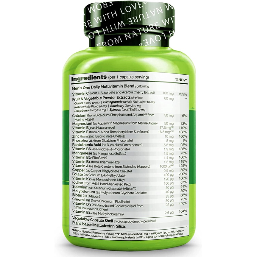 Naturelo One Daily Multivitamin For Men - Viên uống bổ sung vitamin tổng hợp cho nam giới 120 viên