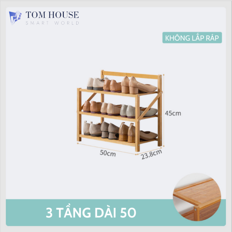 [Chính hãng] Kệ Để Giày Dép Loại Lớn Nhiều Tầng Bằng Gỗ, Gấp Xếp Siêu Gọn Nhẹ, Không Cần Lắp Ráp