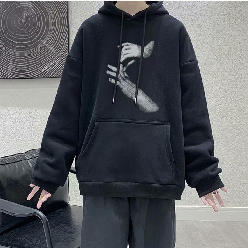 Áo Hoodie Thể Thao Dài Tay In Họa Tiết Cá Tính Thời Trang Mùa Đông Hàn Quốc Cho Nam Cỡ M-8XL