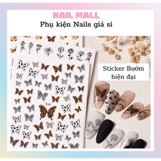 Sticker Bướm Hoạ Tiết Bò Sữa, Da Beo Dán Móng Nail HZ9799