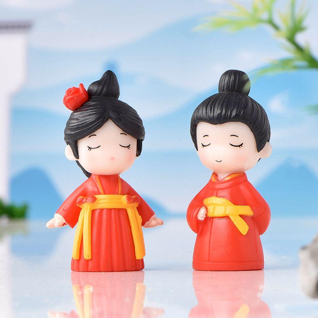 Mô Hình Cặp Đôi Mini Phong Cách Trung Hoa Cổ Điển Dùng Trang Trí DIY