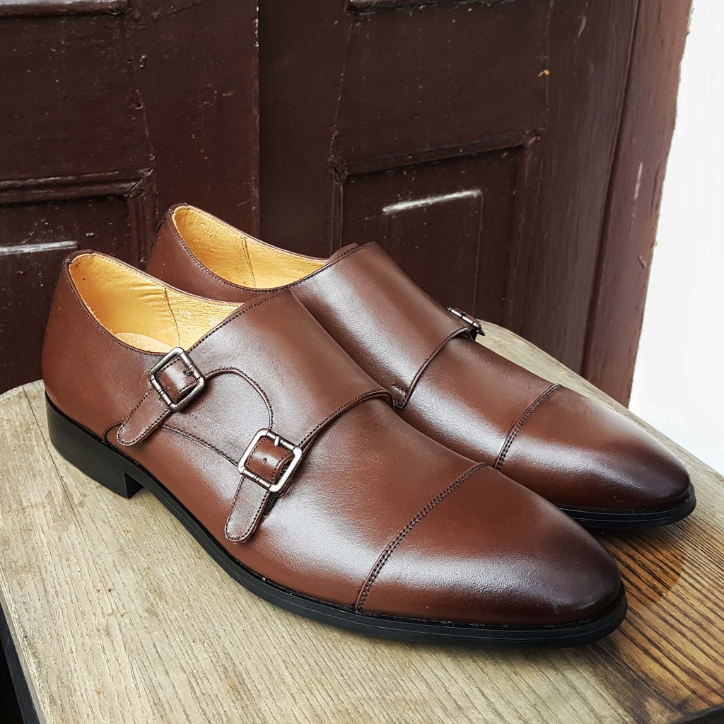 (Cao cấp) Giày Monkstrap Toroshoes Da Bò M530.2 Nâu