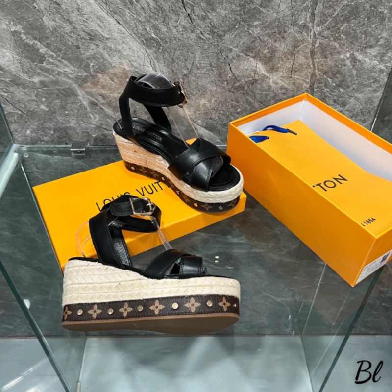 H(ẢNH THẬT) Sandal 9p Đế Xuồng Cói Da Mềm Êm Fullbox Bill Túi Cao Cấp