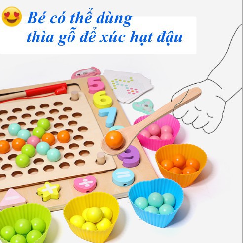 [Giáo Cụ Montessori] BỘ ĐỒ CHƠI CÂU CÁ, KÈM GẮP HAT, GHÉP SỐ, HÌNH KHỐI VÀ XÂU DÂY