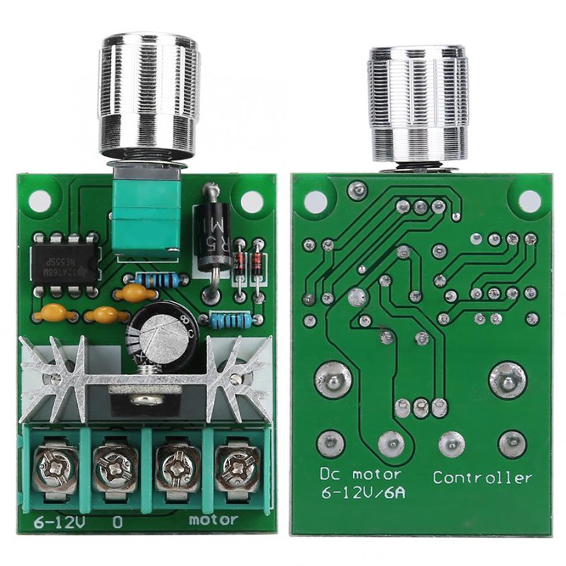 DC 6V-12V 6A PWM Bộ điều khiển tốc độ động cơ DC Bộ điều chỉnh công suất cao Công tắc điều khiển tốc độ biến đổi vô cấp