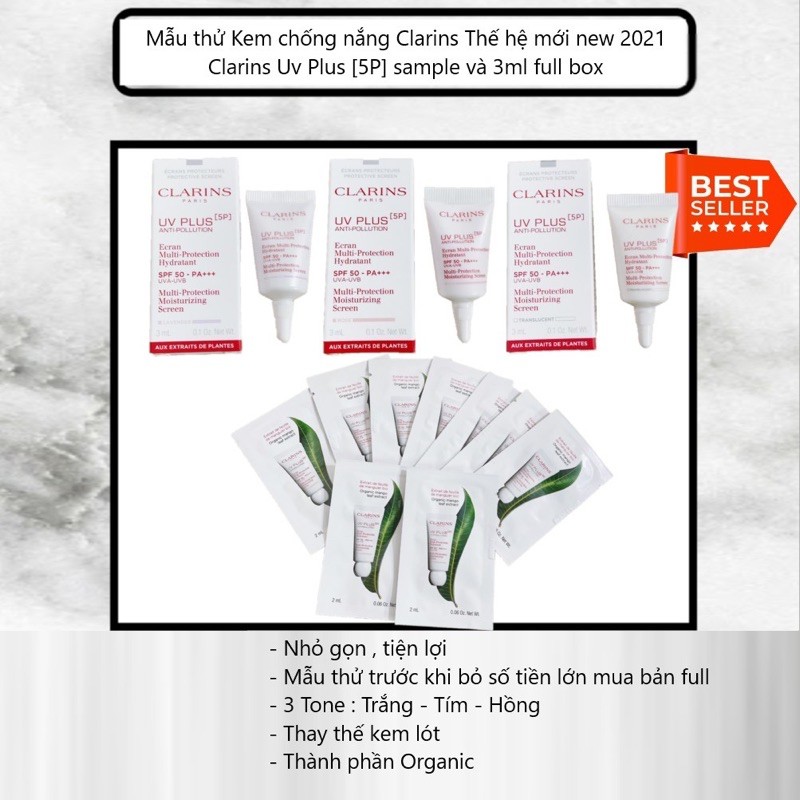 (Mini 3ml) Kem chống nắng CLARINS Thế hệ mới NEW 2021 Clarins UV PLUS [ 5P ]