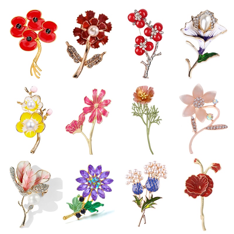 Trâm Cài Áo Hình Hoa Đính Ngọc Trai Sang Trọng Cho Nữ