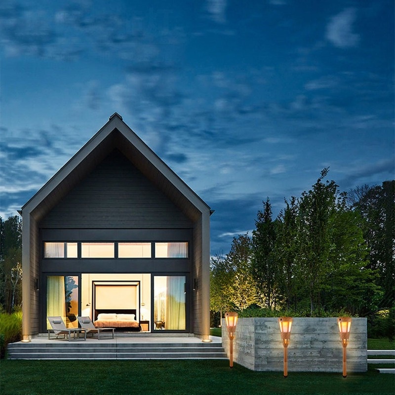 1 Đèn LED Năng Lượng Mặt Trời Mô Phỏng Ngọn Lửa Tre Chống Mưa Trang Trí Sân Vườn Ngoài Trời