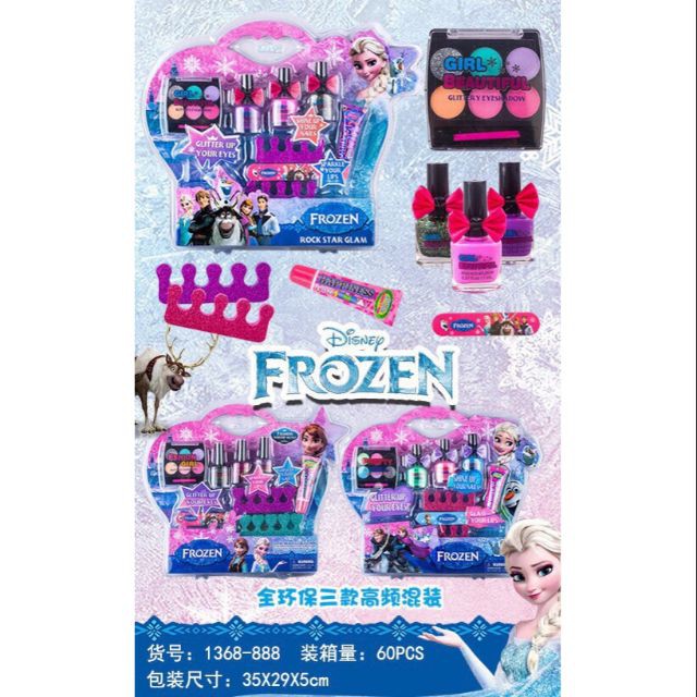 Bộ trang điểm phấn thật sơn móng tay Elsa Barbie (trang điểm và sơn móng tay được như thiệt) -Hàng nhập khẩu