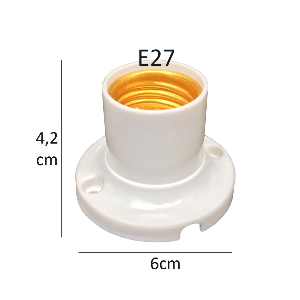Đui đèn gắn tường E27 đuôi xoáy - tặng kèm vít lở bắt tường.