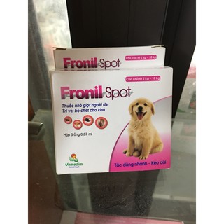 1 HỘP 5 ỐNG NHỎ GÁY FRONIL SPOT DIỆT VE RẬN BỌ CHÉT CHO CHÓ MÈO