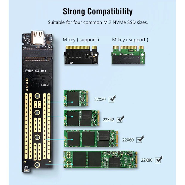 ❇✠♗Box Ổ Cứng SSD M.2 NVMe PCIe ORICO M2PV-C3 Chuẩn Kết Nối USB 3.1 Type-C (Biến M2 thành di động) | BigBuy360 - bigbuy360.vn