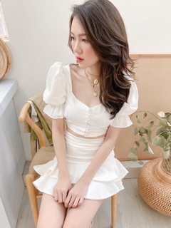SET ÁO CROP CHÂN VÁY BÈO