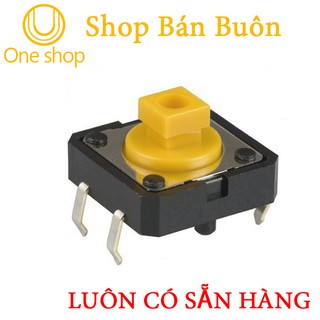 Nút Nhấn 4 Chân 12x12x7.3mm Màu Vàng ( 1 con )
